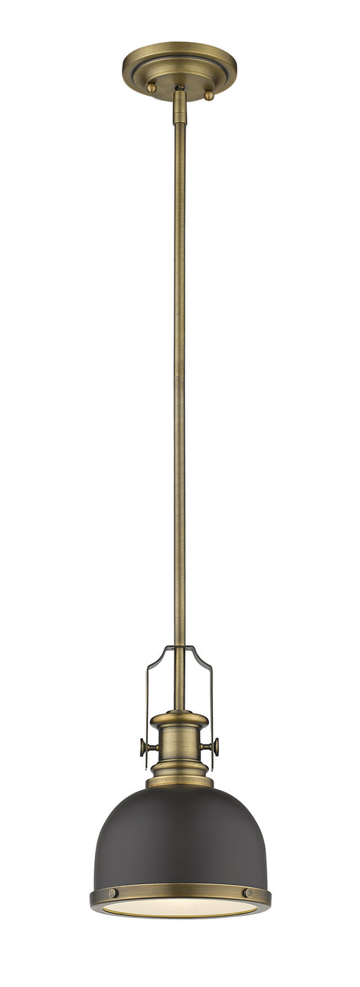 Melange 1 Light Mini Pendant in Bronze / Heritage Brass with Bronze Shade