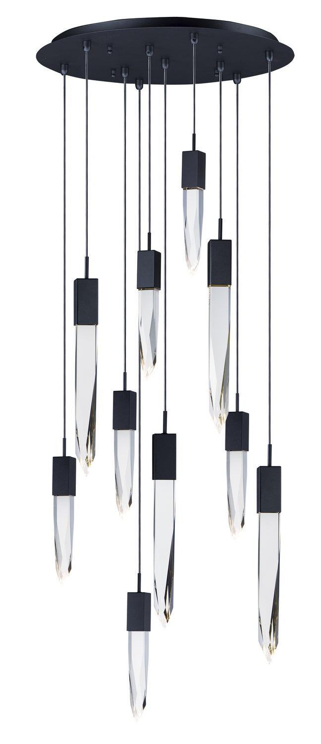 Quartz LED 10-Light Pendant in Black - Lamps Expo