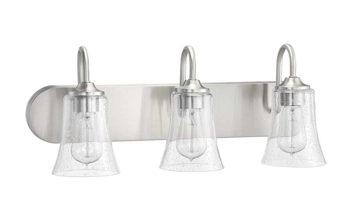 Gwyneth Three Light Vanity in Brushed Polished Nickel