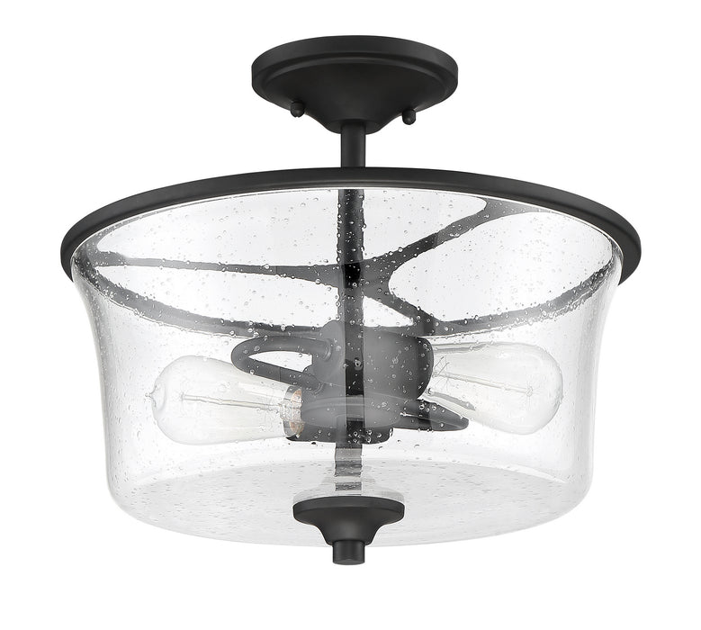 Gwyneth Two Light Convertible Semi Flush in Flat Black