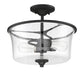 Gwyneth Two Light Convertible Semi Flush in Flat Black