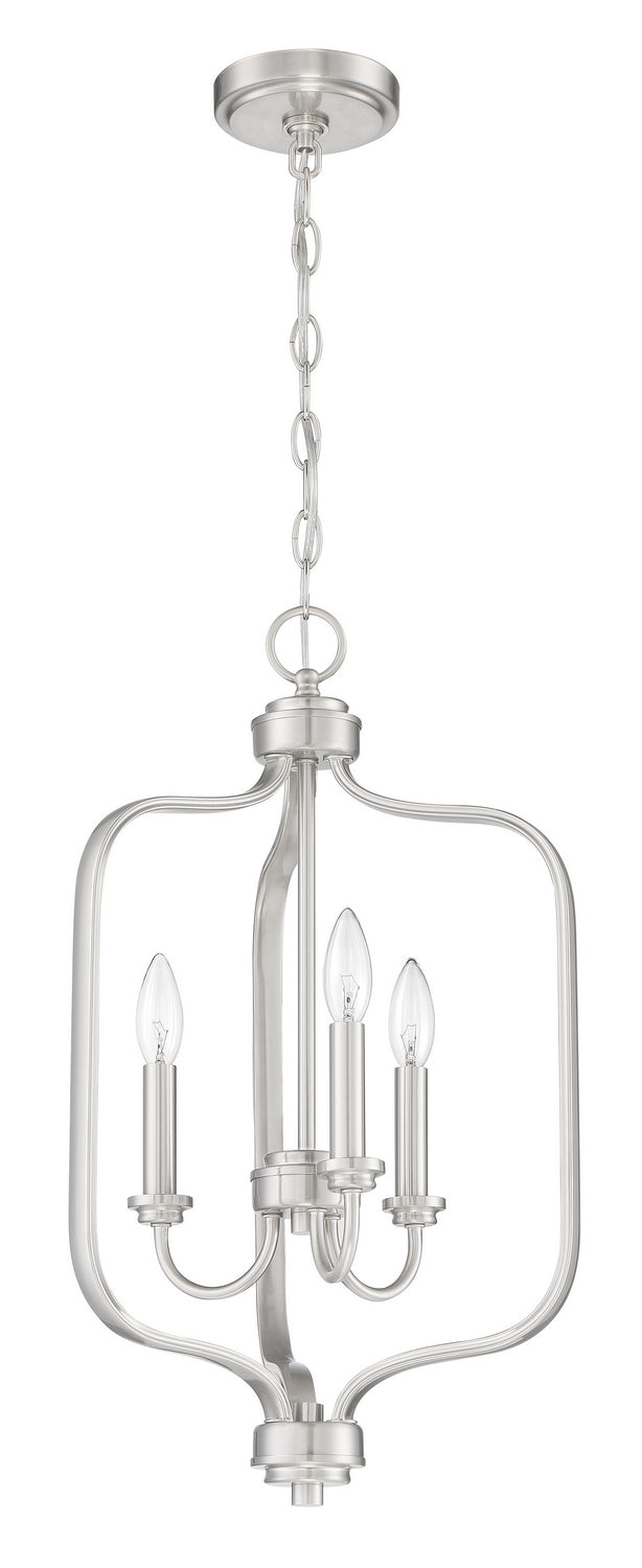 Bolden Three Light Foyer Pendant in Brushed Polished Nickel