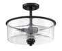 Bolden Two Light Convertible Semi Flush in Flat Black