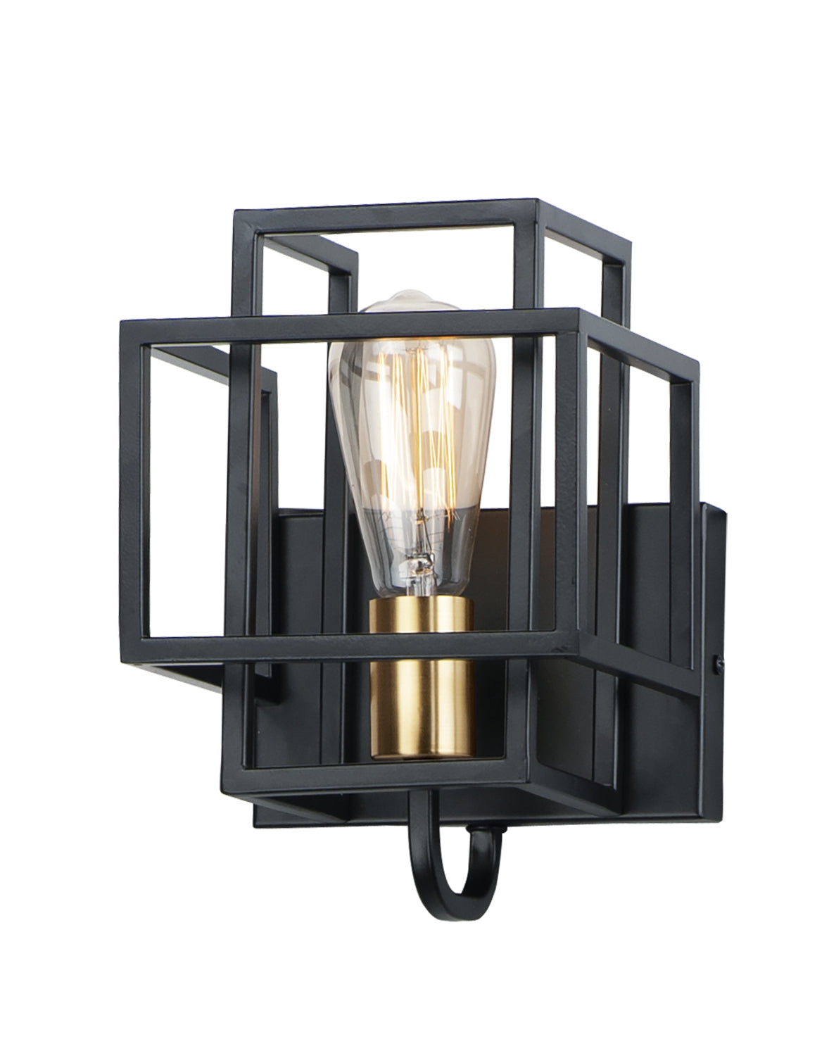 Liner 1-Light Wall Sconce in Black / Satin Brass