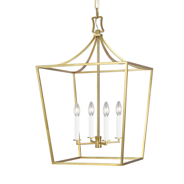 Southold 4-Light Single Tier Chandelier in Burnished Brass - Lamps Expo