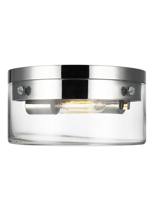 Garrett 2-Light Flush Mount in Polished Nickel - Lamps Expo