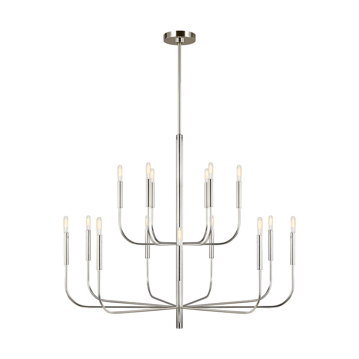 Brianna 15-Light Multi Tier Chandelier in Polished Nickel - Lamps Expo