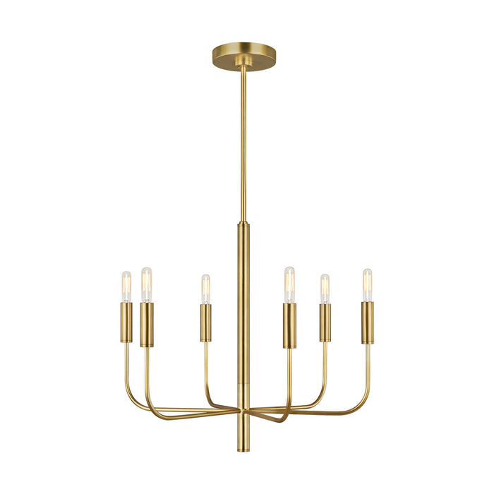 Brianna 6-Light Single Tier Chandelier in Burnished Brass - Lamps Expo