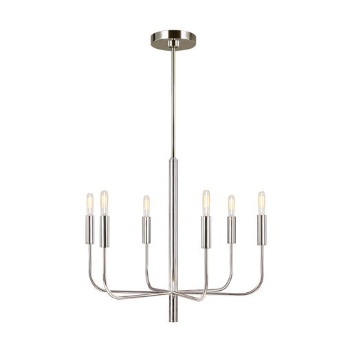 Brianna 6-Light Single Tier Chandelier in Polished Nickel - Lamps Expo