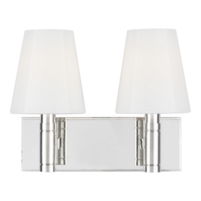 Beckham Classic 2-Light Vanity Lighting in Polished Nickel - Lamps Expo