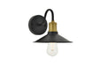 Etude 1-Light Wall Sconce in Brass & Black