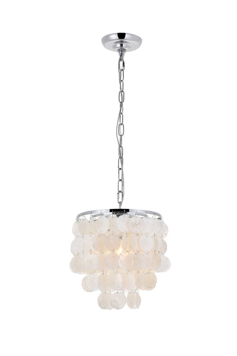 Selene 1-Light Pendant in Chrome & White