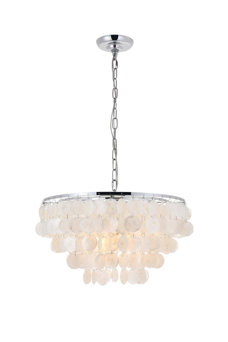 Selene 4-Light Pendant in Chrome & White