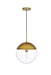 Eclipse 1-Light Pendant in Brass & Clear