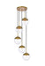 Eclipse 5-Light Pendant in Brass & Clear