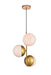 Eclipse 3-Light Pendant in Brass & Frosted White