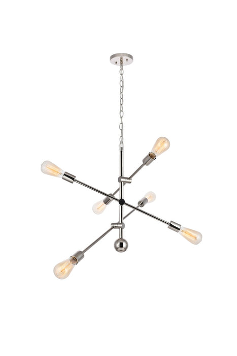 Axel 6-Light Pendant in Polished Nickel