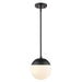 Dixon Small Pendant with Rod (Convertible) in Matte Black