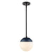 Dixon Small Pendant with Rod (Convertible) in Matte Black