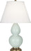 Robert Abbey (1789X) Double Gourd Table Lamp with Pearl Dupioni Fabric Shade