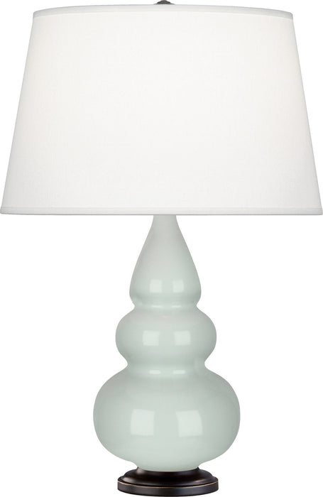 Robert Abbey (257X) Small Triple Gourd Accent Lamp with Pearl Dupioni Fabric Shade