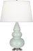 Robert Abbey (258X) Small Triple Gourd Accent Lamp with Pearl Dupioni Fabric Shade