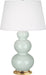 Robert Abbey (369X) Triple Gourd Table Lamp with Pearl Dupioni Fabric Shade