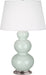 Robert Abbey (371X) Triple Gourd Table Lamp with Pearl Dupioni Fabric Shade