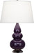 Robert Abbey (379X) Small Triple Gourd Accent Lamp with Pearl Dupioni Fabric Shade