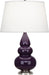 Robert Abbey (380X) Small Triple Gourd Accent Lamp with Pearl Dupioni Fabric Shade