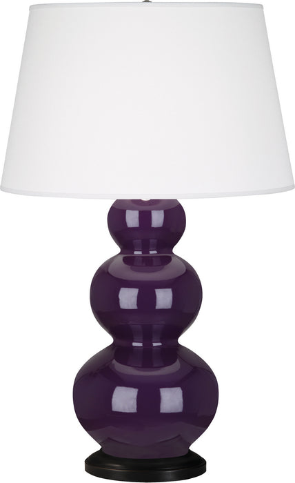 Robert Abbey (382X) Triple Gourd Table Lamp with Pearl Dupioni Fabric Shade