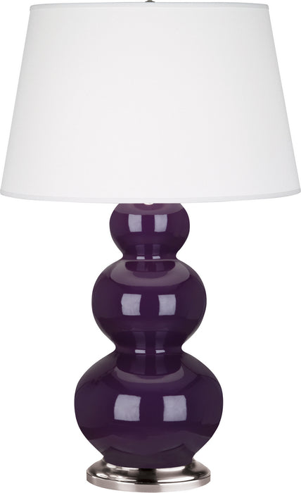 Robert Abbey (383X) Triple Gourd Table Lamp with Pearl Dupioni Fabric Shade