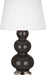 Robert Abbey (CF42X) Triple Gourd Table Lamp with Pearl Dupioni Fabric Shade