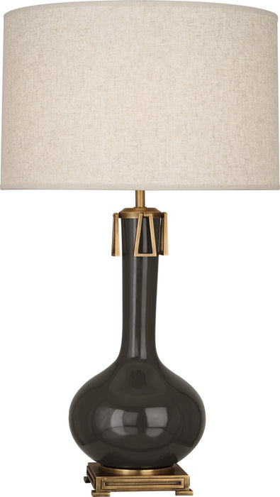 Robert Abbey (CF992) Athena Table Lamp with Open Weave Heather Linen Shade