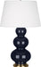 Robert Abbey (MB40X) Triple Gourd Table Lamp with Pearl Dupioni Fabric Shade