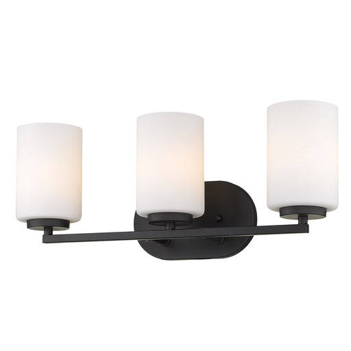 Manhattan 3-Light Bath Vanity in Matte Black