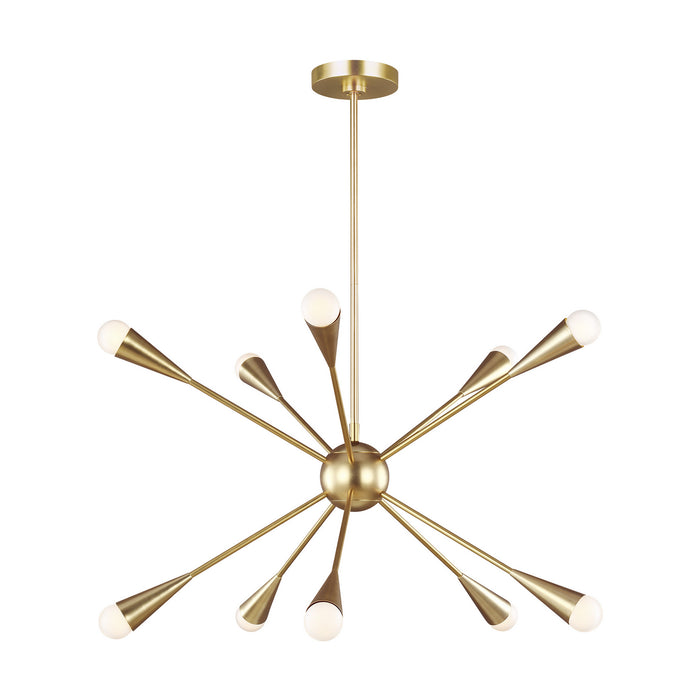 Jax 10-Light Single Tier Chandelier in Burnished Brass - Lamps Expo