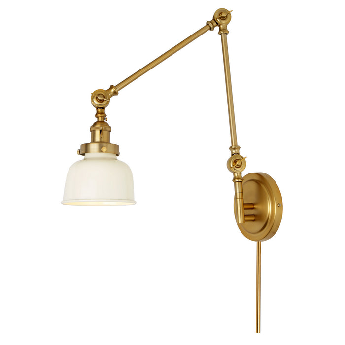 Soho 1-Light Triple Swivel M2 Wall Sconce in Satin Brass & Ivory