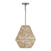 Finley One Light Pendant in Natural Jute and Grey