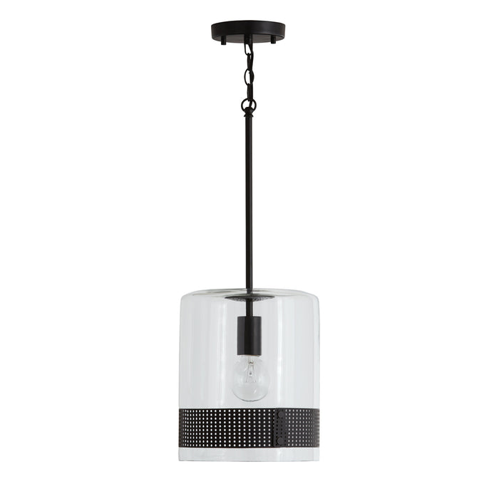 Marion One Light Pendant in Matte Black