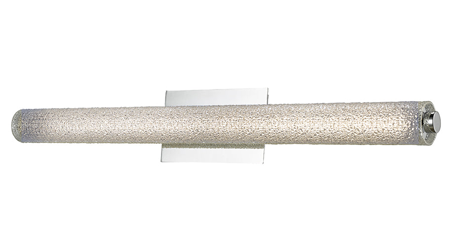 Radius 31" Hand Blown Diamond Glass Tube LED Vanity Light in Chrome - Lamps Expo