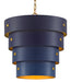 Graduation 1-Light Pendant in Blue & Contemporary Gold Leaf & New Gold Leaf - Lamps Expo