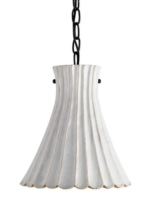 Jazz 1-Light Pendant in Satin Black & White Crackle - Lamps Expo