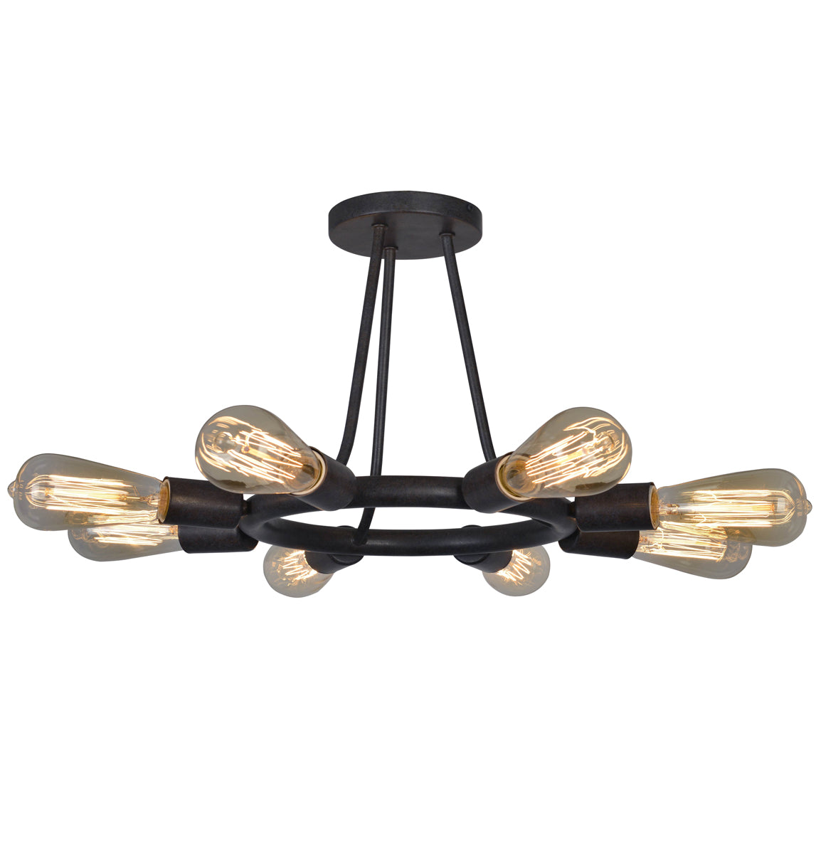 Dakota 8-Light Ceiling Mount in Charcoal Bronze - Lamps Expo