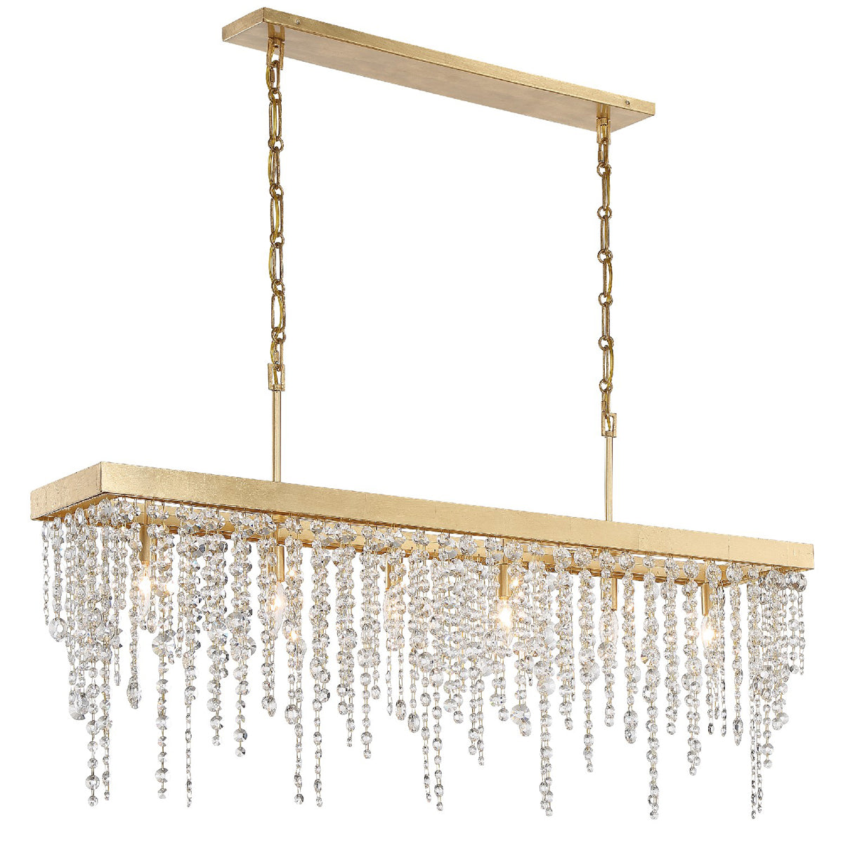 Winham 6-Light Chandelier in Antique Gold with Hand Cut Crystal - Lamps Expo