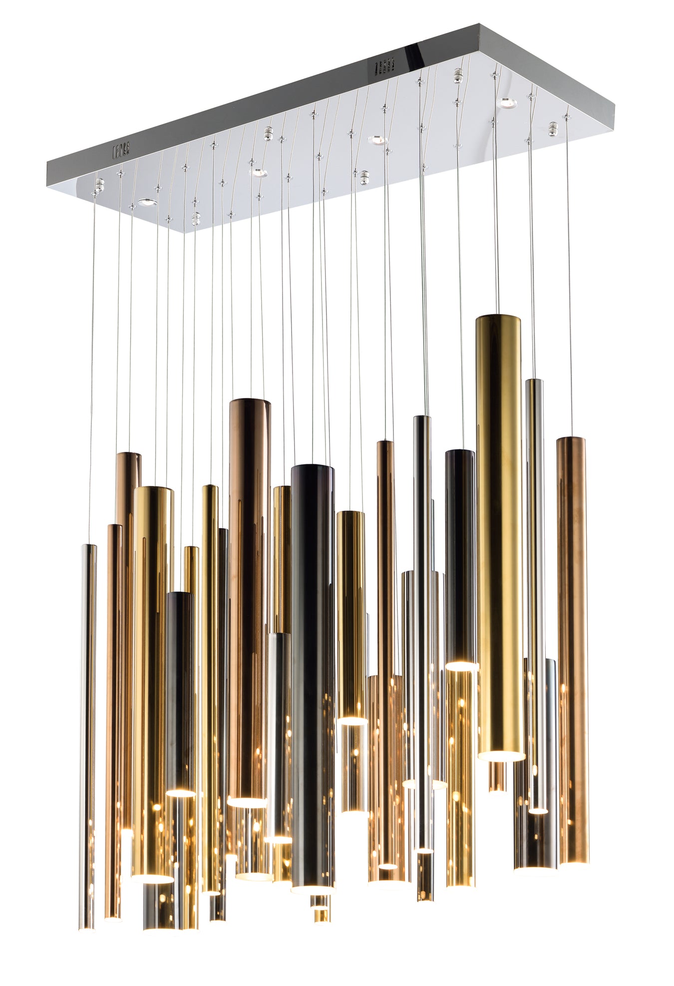 Flute 31-Light LED Pendant in Multi-Plated