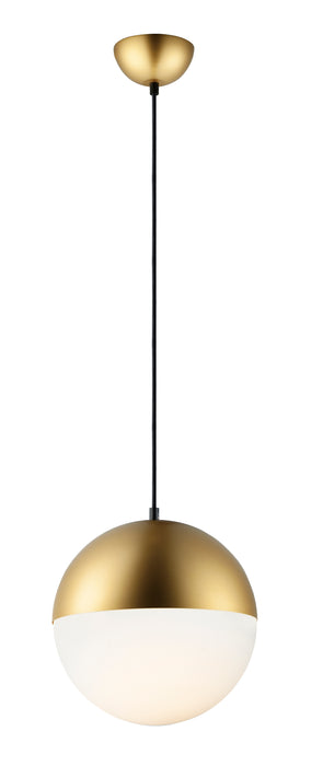 Half Moon Large LED Pendant in Metallic Gold