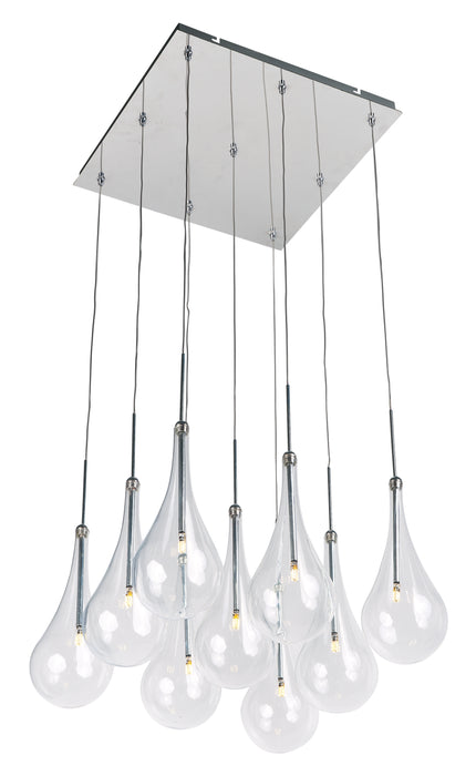 Larmes 9-Light LED Pendant in Polished Chrome