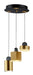 Nob 3-Light LED Pendant in Black / Gold