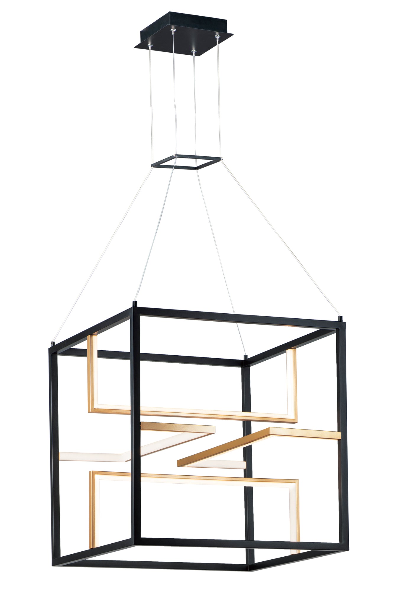 Chamber LED Pendant in Black / Gold